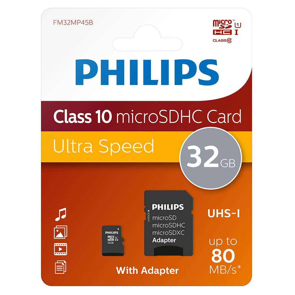 Philips microSD UHS 1 class 10 XRS Media TDK GOODRAM Fujifilm